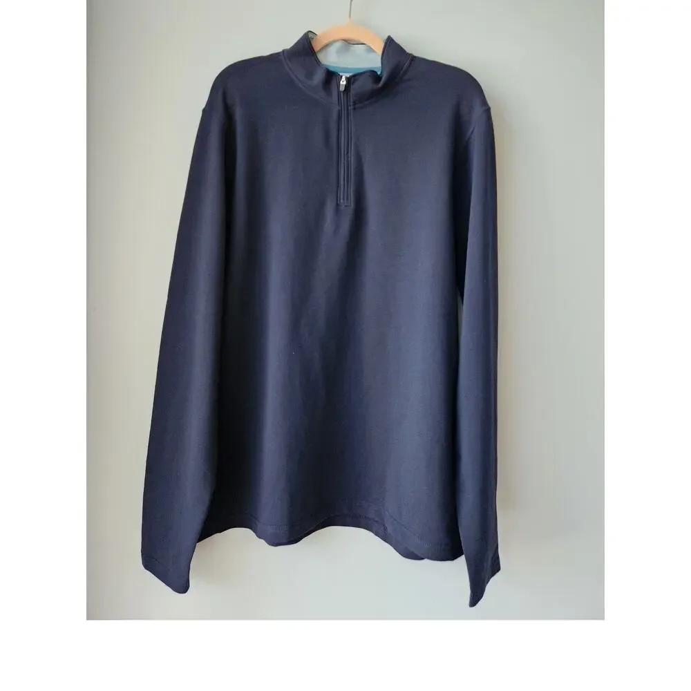 NWT J. Crew Quilted Quarter-Zip Heather Deep Navy XL